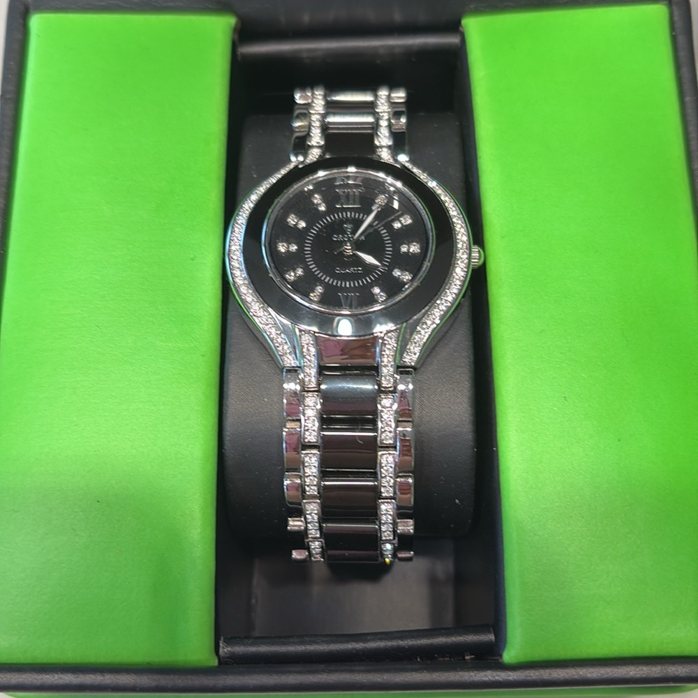 Croton Silver and Black Watch